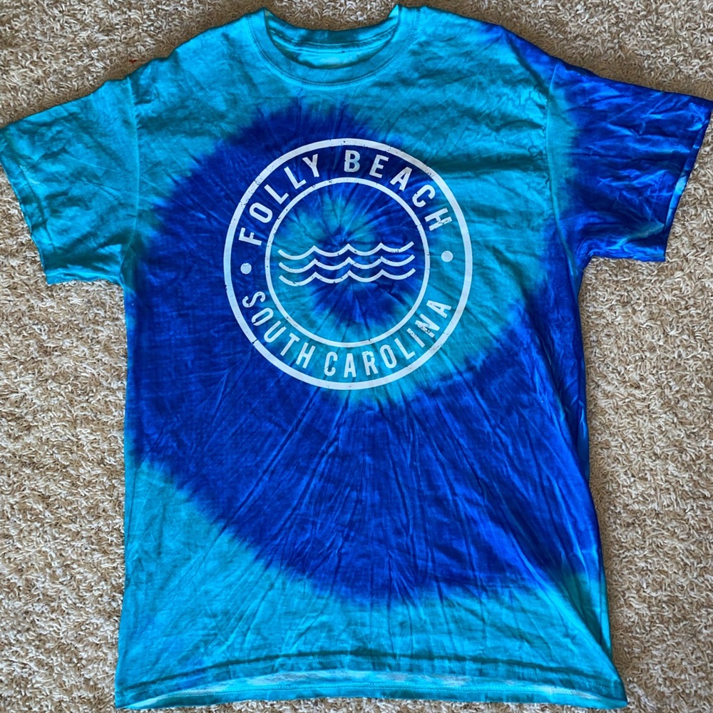 real and blue Folly Beach Tshirt